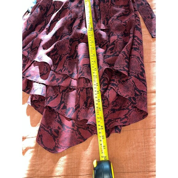 A.L.C. Tianna Silk Midi Wine Red Dress Snakeskin  Size 2 - Picture 7 of 11